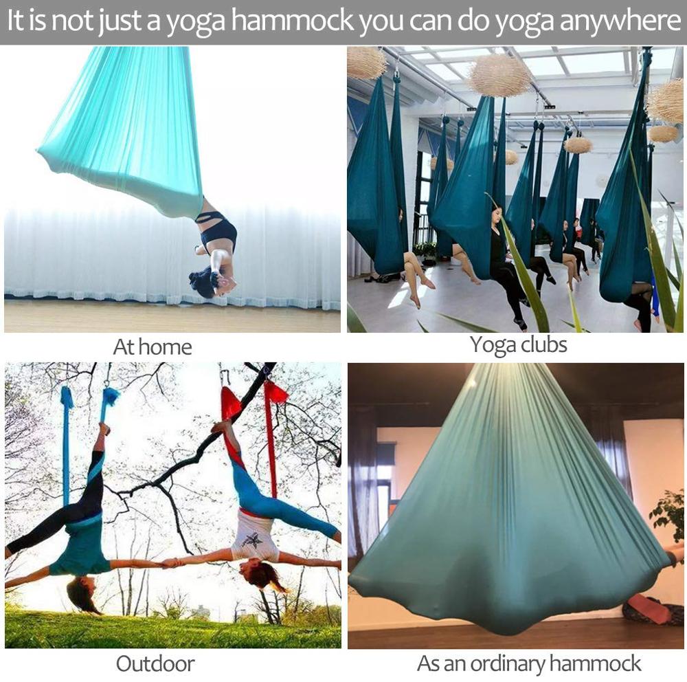 5*2.8m Aerial Yoga Hammock Set Fitness Yoga Stretch Anti-gravity Swing