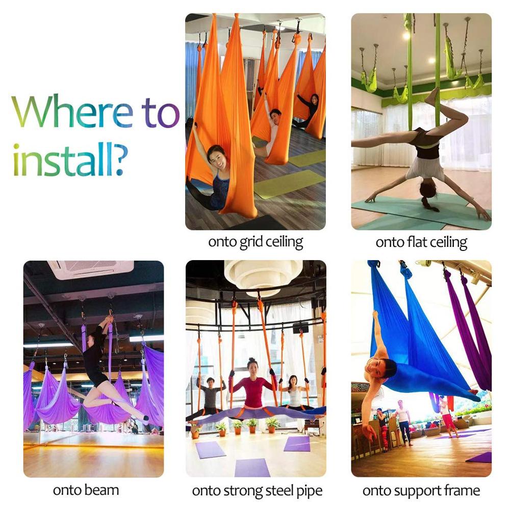 5*2.8m Aerial Yoga Hammock Set Fitness Yoga Stretch Anti-gravity Swing