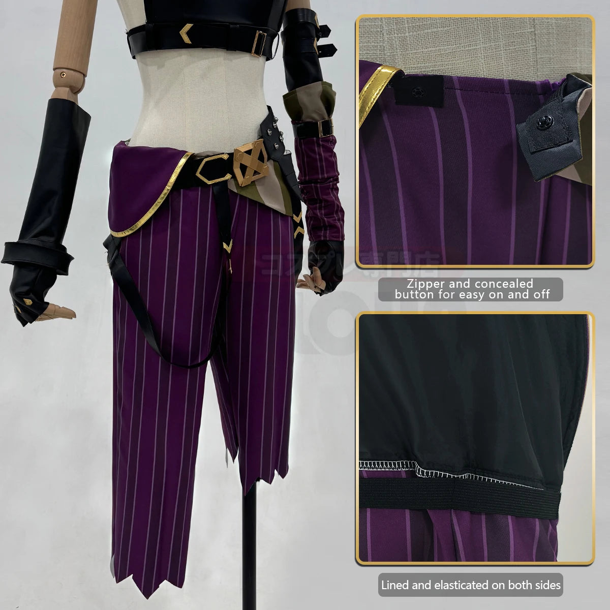 HOLOUN LOL Game Jinx Cosplay Costume Wig Loli Outfit Halloween