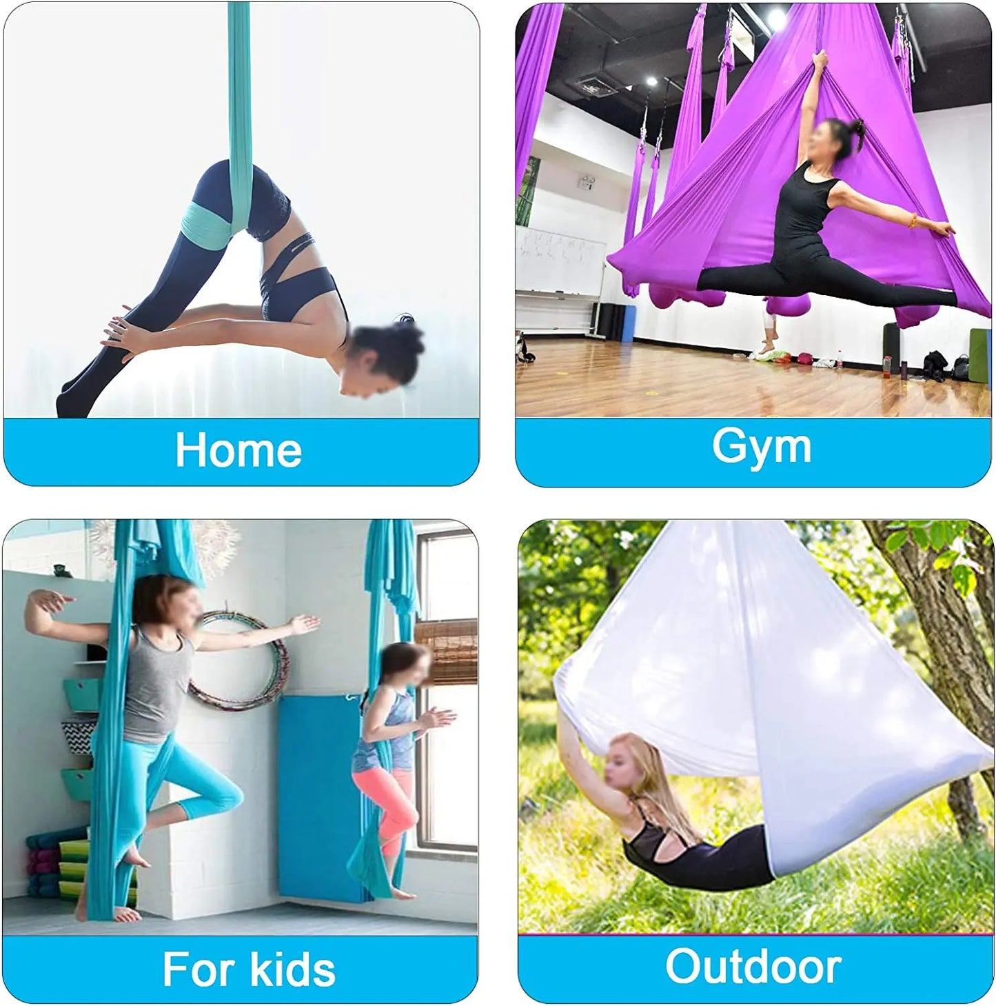 Aerial Yoga Hammock Set Fitness Pilates Silk Fabric Yoga Swing 5.5