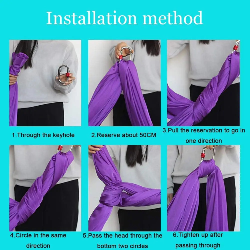 Aerial Yoga Hammock Set Fitness Pilates Silk Fabric Yoga Swing 5.5