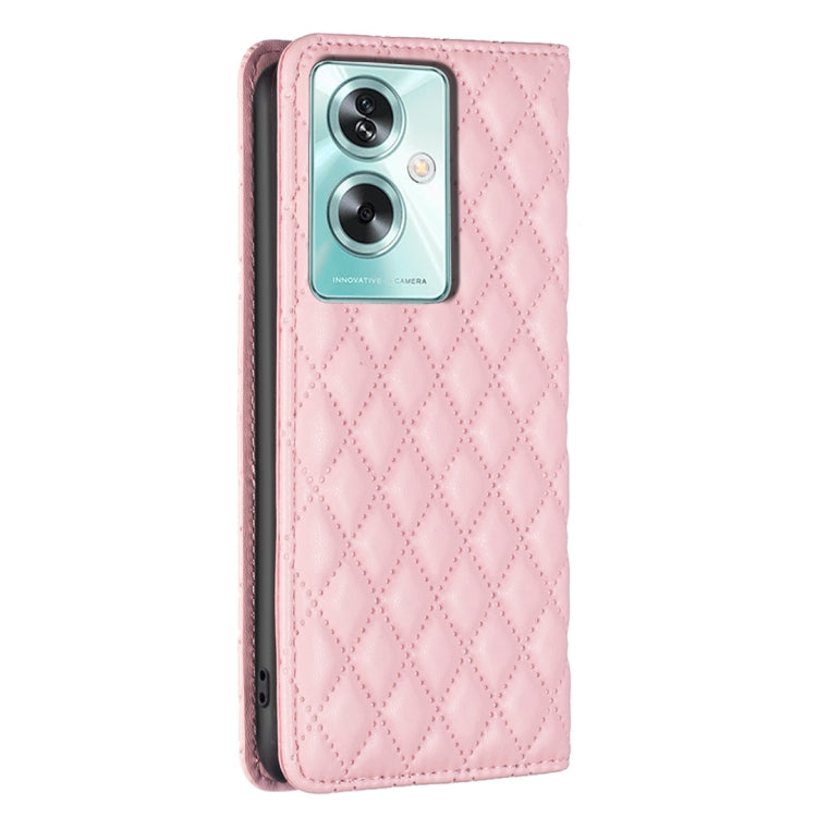 For OPPO A79 5G Diamond Lattice Magnetic Leather Flip Phone Case(Pink)
