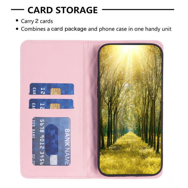 For OPPO A79 5G Diamond Lattice Magnetic Leather Flip Phone Case(Pink)