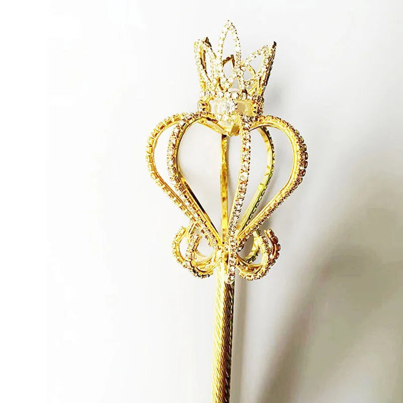Bling Crystal Scepter Wand Gold/Silver Color Tiaras and Crowns Sceptre