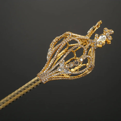 Bling Crystal Scepter Wand Gold/Silver Color Tiaras and Crowns Sceptre