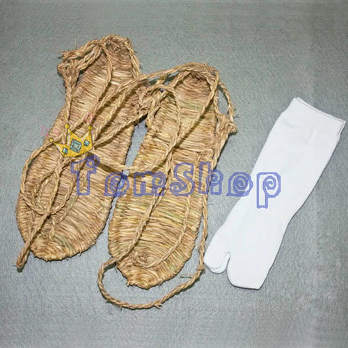BLEACH COSTUMES HAND-MADE STRAW SANDALS SLIPPER SHOES + FREE SOCKS