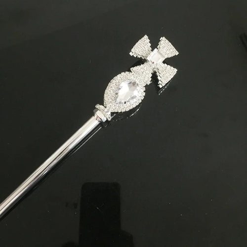 Bling Crystal Scepter Wand Gold/Silver Color Tiaras and Crowns Sceptre