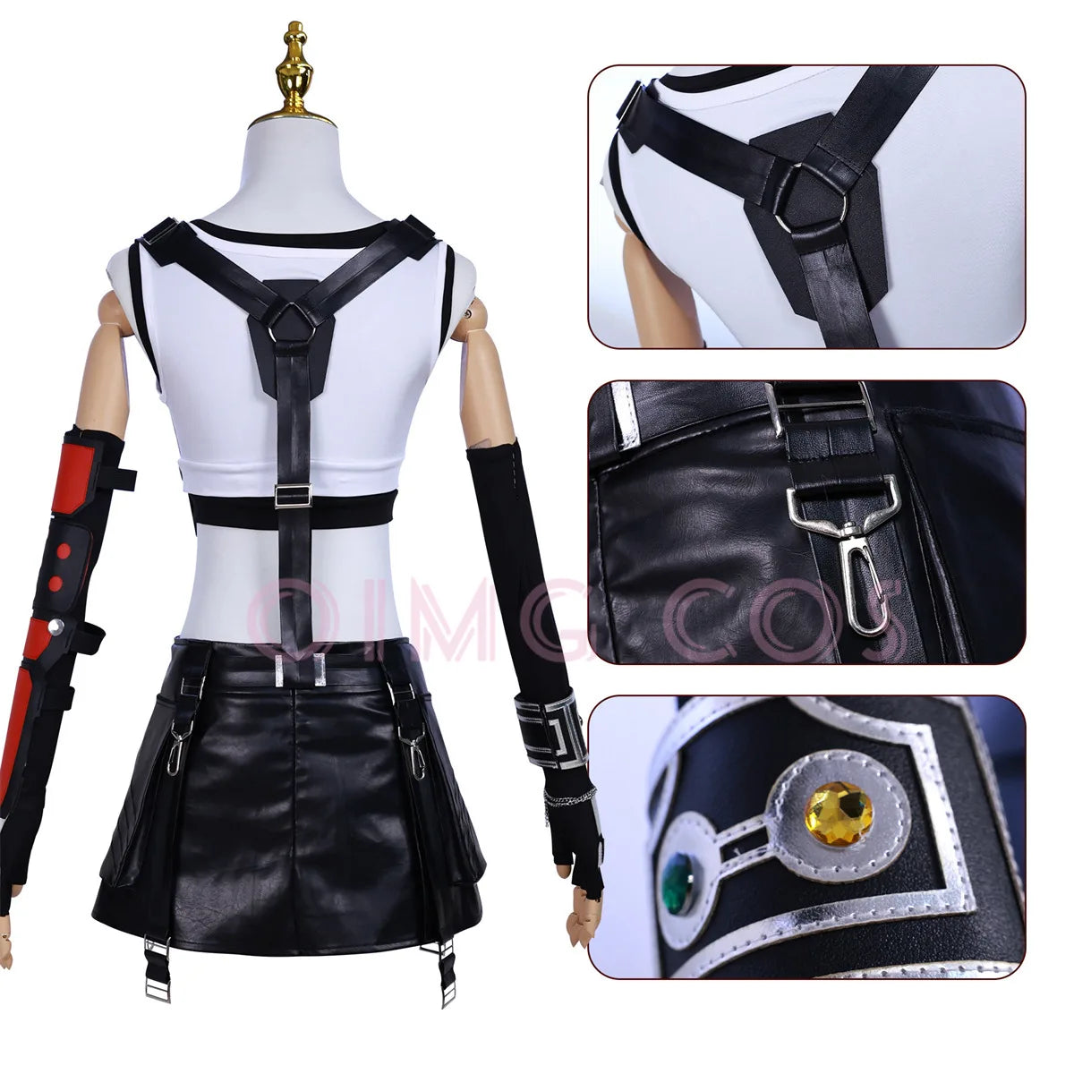 Tifa Lockhart Cosplay Costume Carnival Uniform Wig Anime Halloween