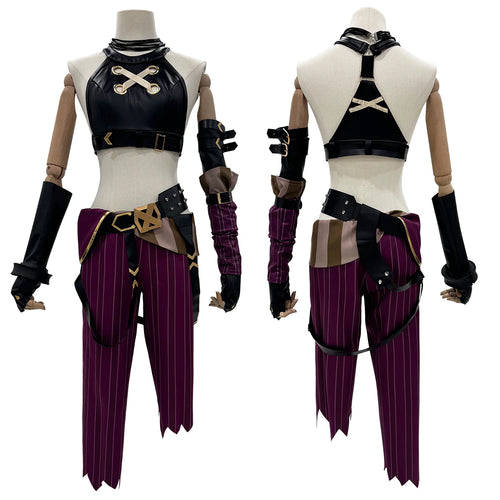 HOLOUN LOL Game Jinx Cosplay Costume Wig Loli Outfit Halloween