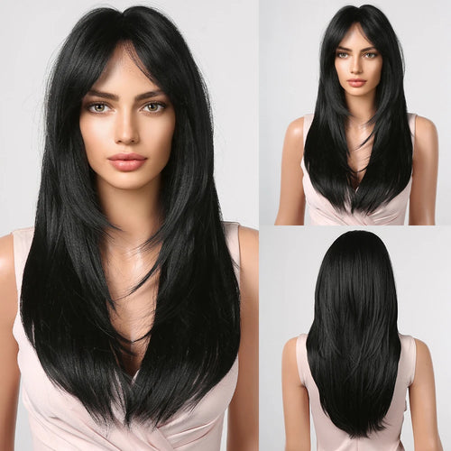 HENRY MARGU White Long Straight Synthetic Wigs for Women Colorful