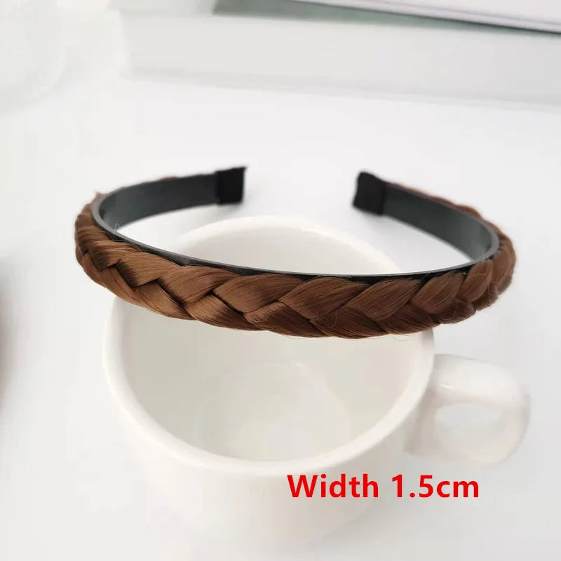 Women Synthetic Wig Twist Braided Hair Bands Fashion Braids Hair Accessories Women Bohemian Nature Headband Stretch for Party