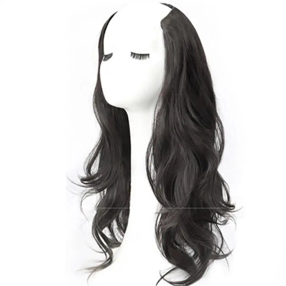 Synthetic Women Long Curly Invisible Seamless V-shaped Wig Simulated
