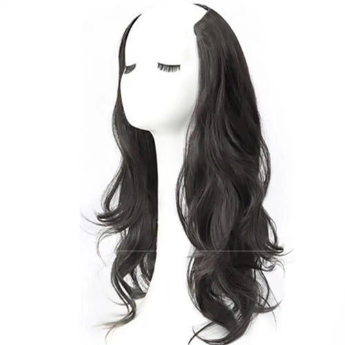 Synthetic Women Long Curly Invisible Seamless V-shaped Wig Simulated