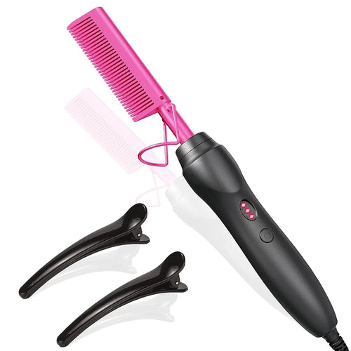 Hot Comb Hair Straightener Heat Pressing Combs Portable Ceramic