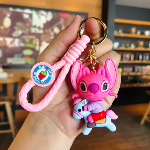 New Anime Disney Keychain Cartoon Mickey Mouse Minnie Lilo & Stitch