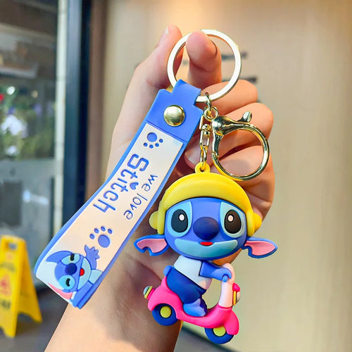 New Anime Disney Keychain Cartoon Mickey Mouse Minnie Lilo & Stitch