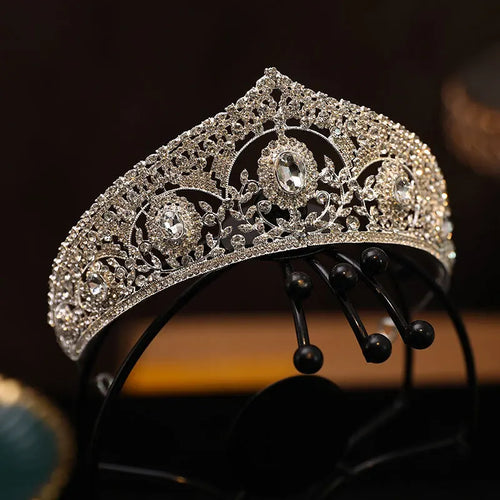 KMVEXO Baroque Luxury Crystal Bridal Tiaras Cubic Zircon Crown