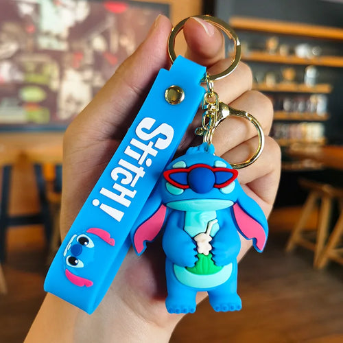 New Anime Disney Keychain Cartoon Mickey Mouse Minnie Lilo & Stitch