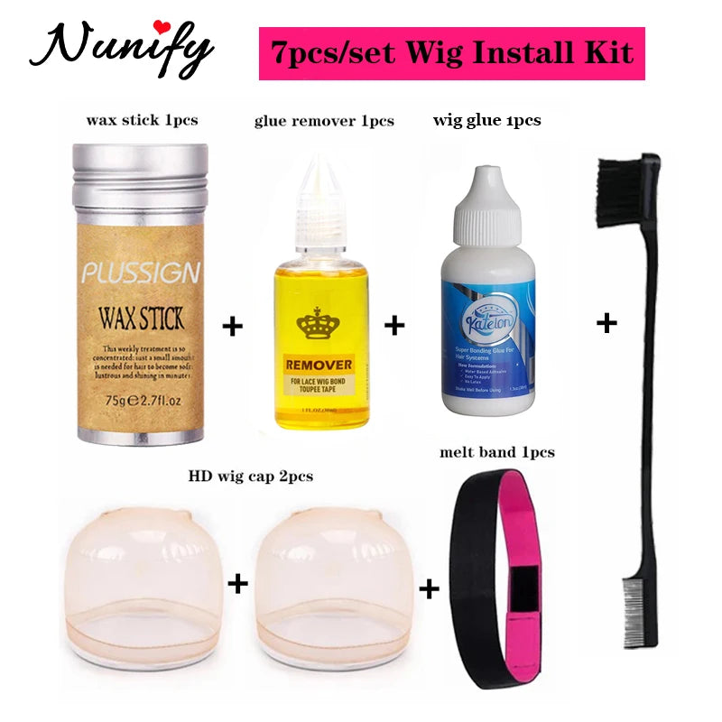 Wig Installation Kit 7Pcs/Set White Wig Glue And Remover For Lace