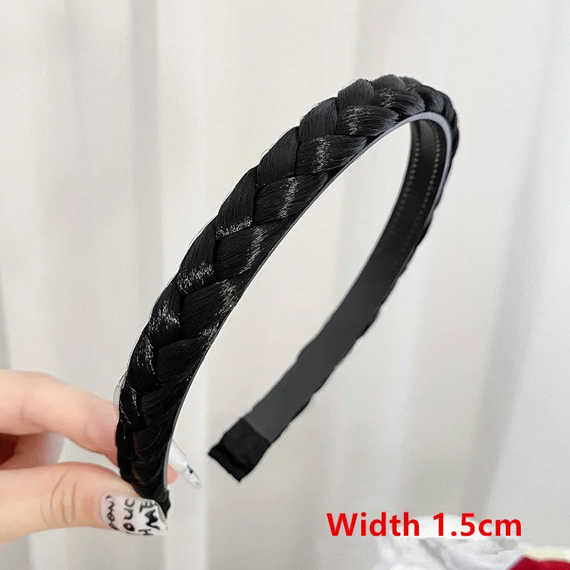 Women Synthetic Wig Twist Braided Hair Bands Fashion Braids Hair Accessories Women Bohemian Nature Headband Stretch for Party