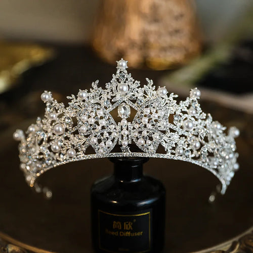 KMVEXO Baroque Luxury Crystal Bridal Tiaras Cubic Zircon Crown