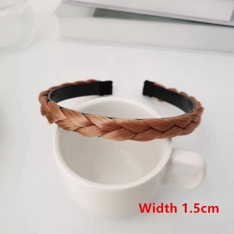 Women Synthetic Wig Twist Braided Hair Bands Fashion Braids Hair Accessories Women Bohemian Nature Headband Stretch for Party