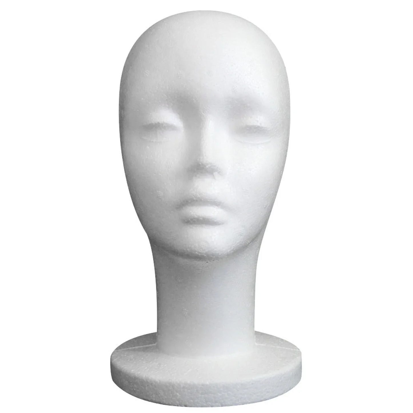 Female Styrofoam Mannequin Manikin Head Model Foam Wig Hair Glasses