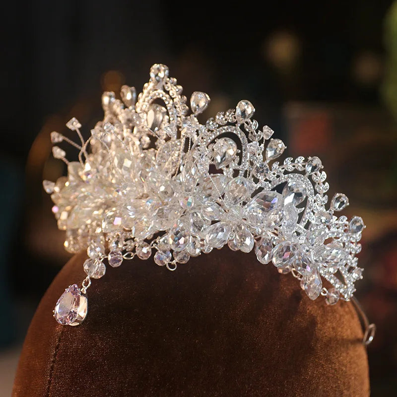 KMVEXO Baroque Luxury Crystal Bridal Tiaras Cubic Zircon Crown
