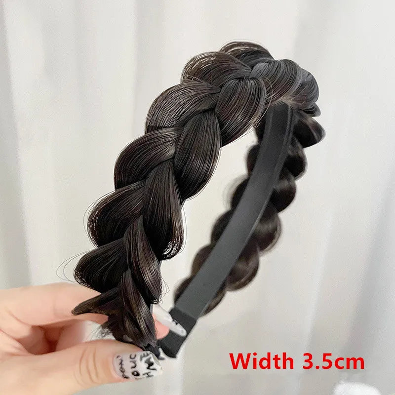 Women Synthetic Wig Twist Braided Hair Bands Fashion Braids Hair Accessories Women Bohemian Nature Headband Stretch for Party