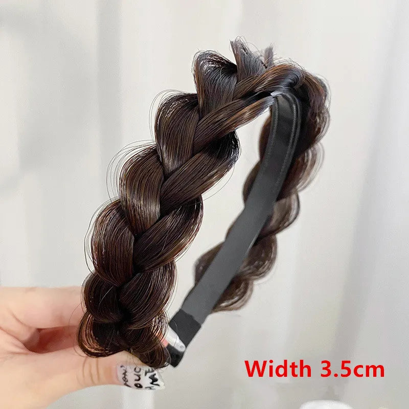 Women Synthetic Wig Twist Braided Hair Bands Fashion Braids Hair Accessories Women Bohemian Nature Headband Stretch for Party