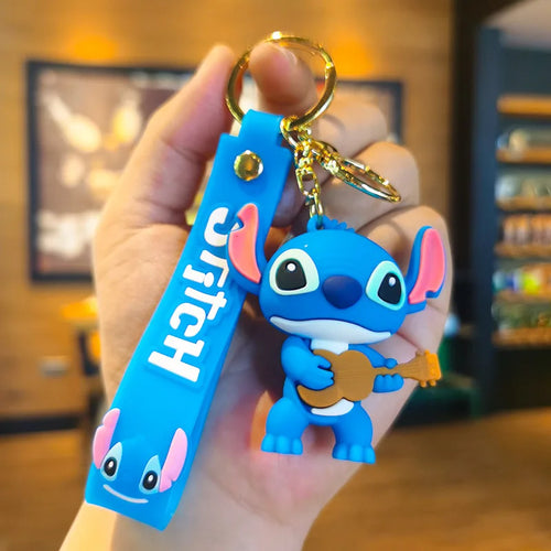 New Anime Disney Keychain Cartoon Mickey Mouse Minnie Lilo & Stitch
