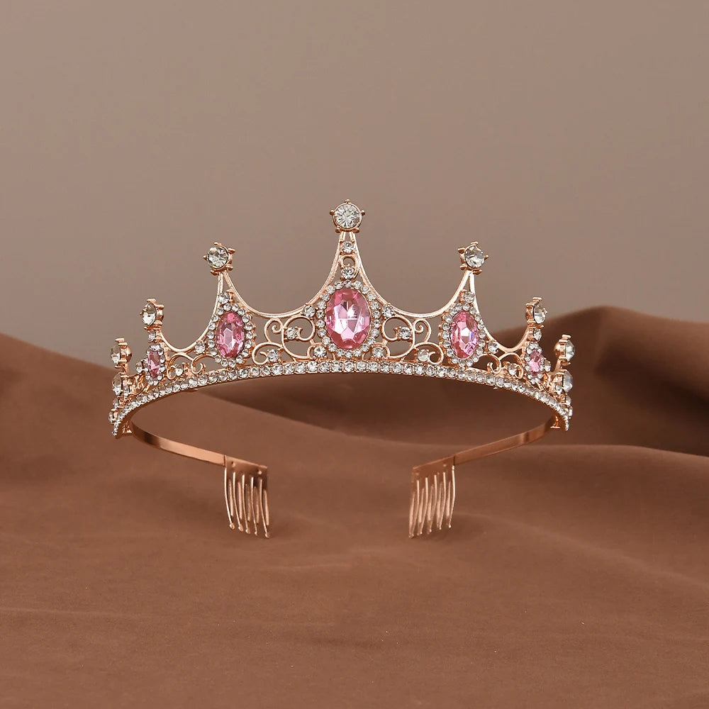 Princess Queen Crystal Crowns And Tiaras Baroque Vintage Crown Tiara