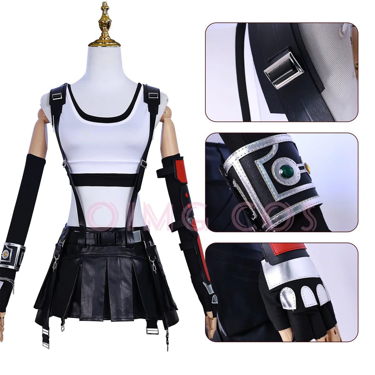 Tifa Lockhart Cosplay Costume Carnival Uniform Wig Anime Halloween
