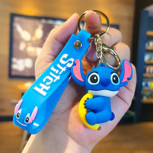 New Anime Disney Keychain Cartoon Mickey Mouse Minnie Lilo & Stitch