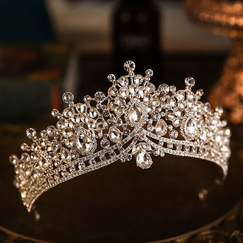 KMVEXO Baroque Luxury Crystal Bridal Tiaras Cubic Zircon Crown