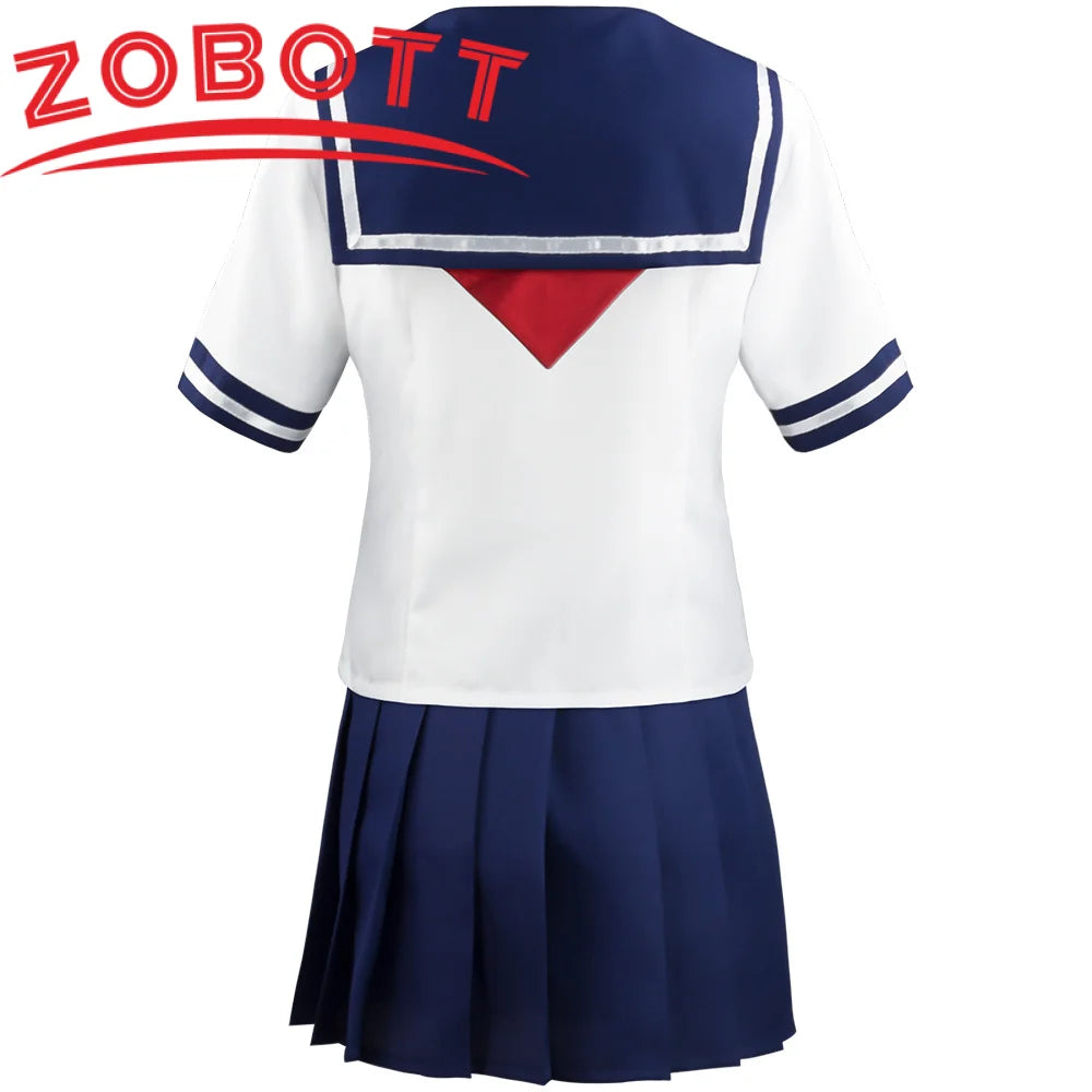 Halloween Party Girl's Navy Blue Sailor Skirt Pantyhose Loli Black