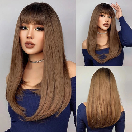 HENRY MARGU White Long Straight Synthetic Wigs for Women Colorful