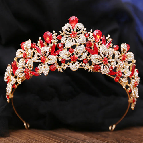 New Exquisite Butterfly Floral AB Color Crystal Crown Rhinestone