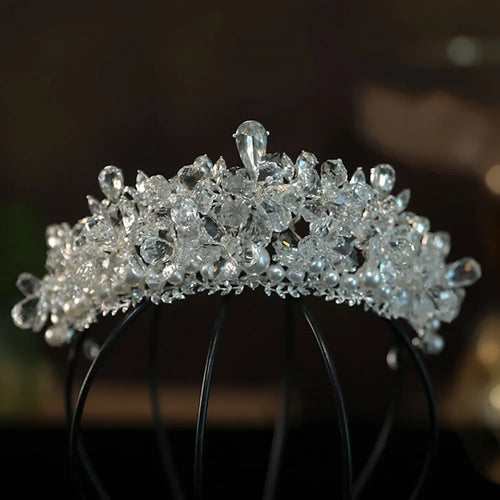 KMVEXO Baroque Luxury Crystal Bridal Tiaras Cubic Zircon Crown