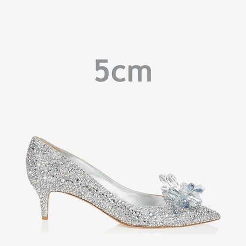 Luxury Brand Crystal Wedding Shoes for Women Pointed Toe Cinderella