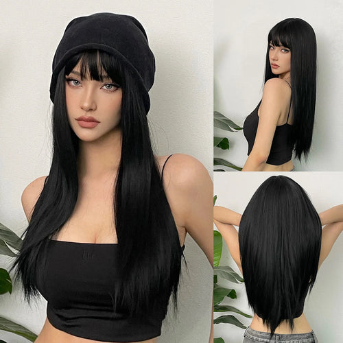 HENRY MARGU White Long Straight Synthetic Wigs for Women Colorful