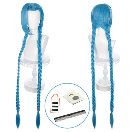 HOLOUN LOL Game Jinx Cosplay Costume Wig Loli Outfit Halloween