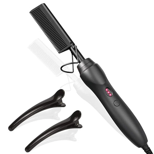 Hot Comb Hair Straightener Heat Pressing Combs Portable Ceramic