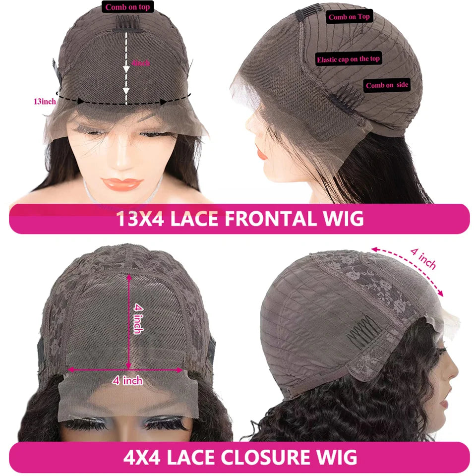 13x4 Kinky Straight Lace Front Human Hair Wigs For Women Glueless 4C Baby Hair Lace Front Wigs 4x4 Yaki Straight Wig Preplucked