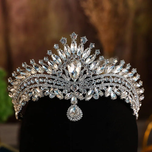 KMVEXO Baroque Luxury Crystal Bridal Tiaras Cubic Zircon Crown