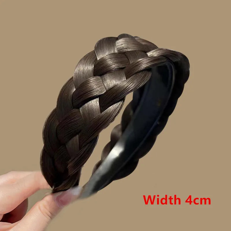 Women Synthetic Wig Twist Braided Hair Bands Fashion Braids Hair Accessories Women Bohemian Nature Headband Stretch for Party