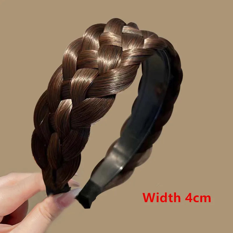 Women Synthetic Wig Twist Braided Hair Bands Fashion Braids Hair Accessories Women Bohemian Nature Headband Stretch for Party