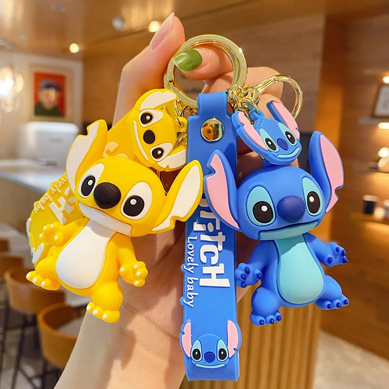 New Anime Disney Keychain Cartoon Mickey Mouse Minnie Lilo & Stitch
