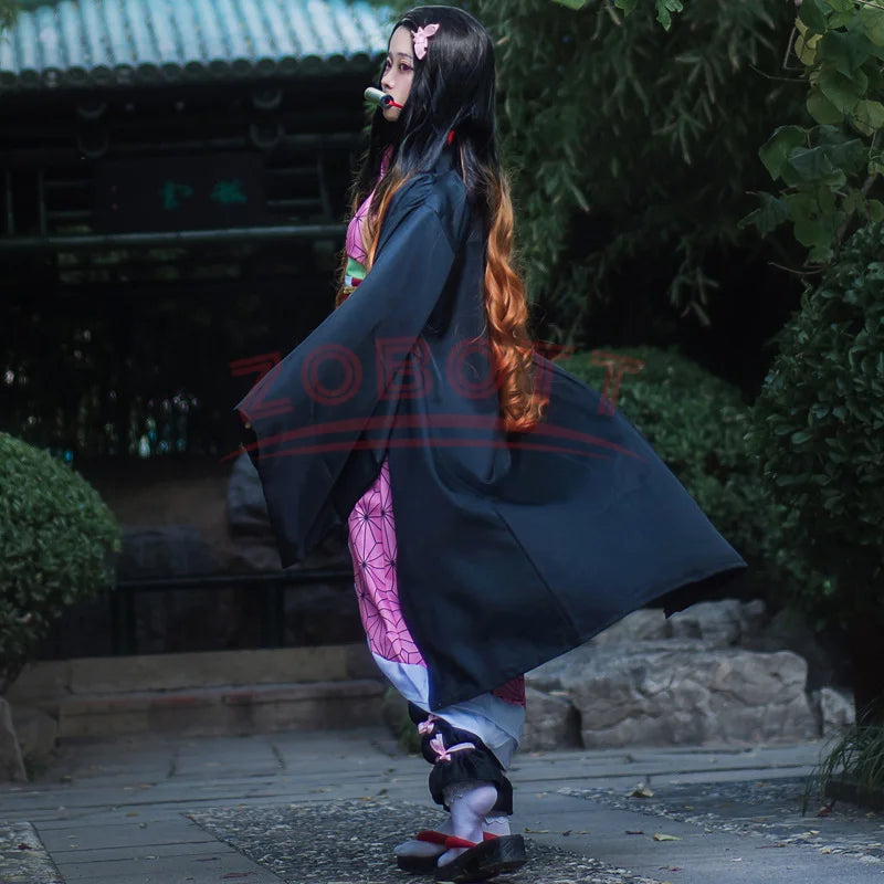 Anime Demon Slayer Nezuko Cosplay Costume Kimono Kimetsu No Yaiba