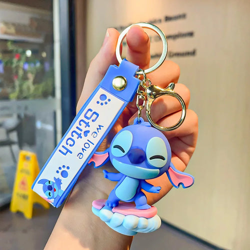 New Anime Disney Keychain Cartoon Mickey Mouse Minnie Lilo & Stitch